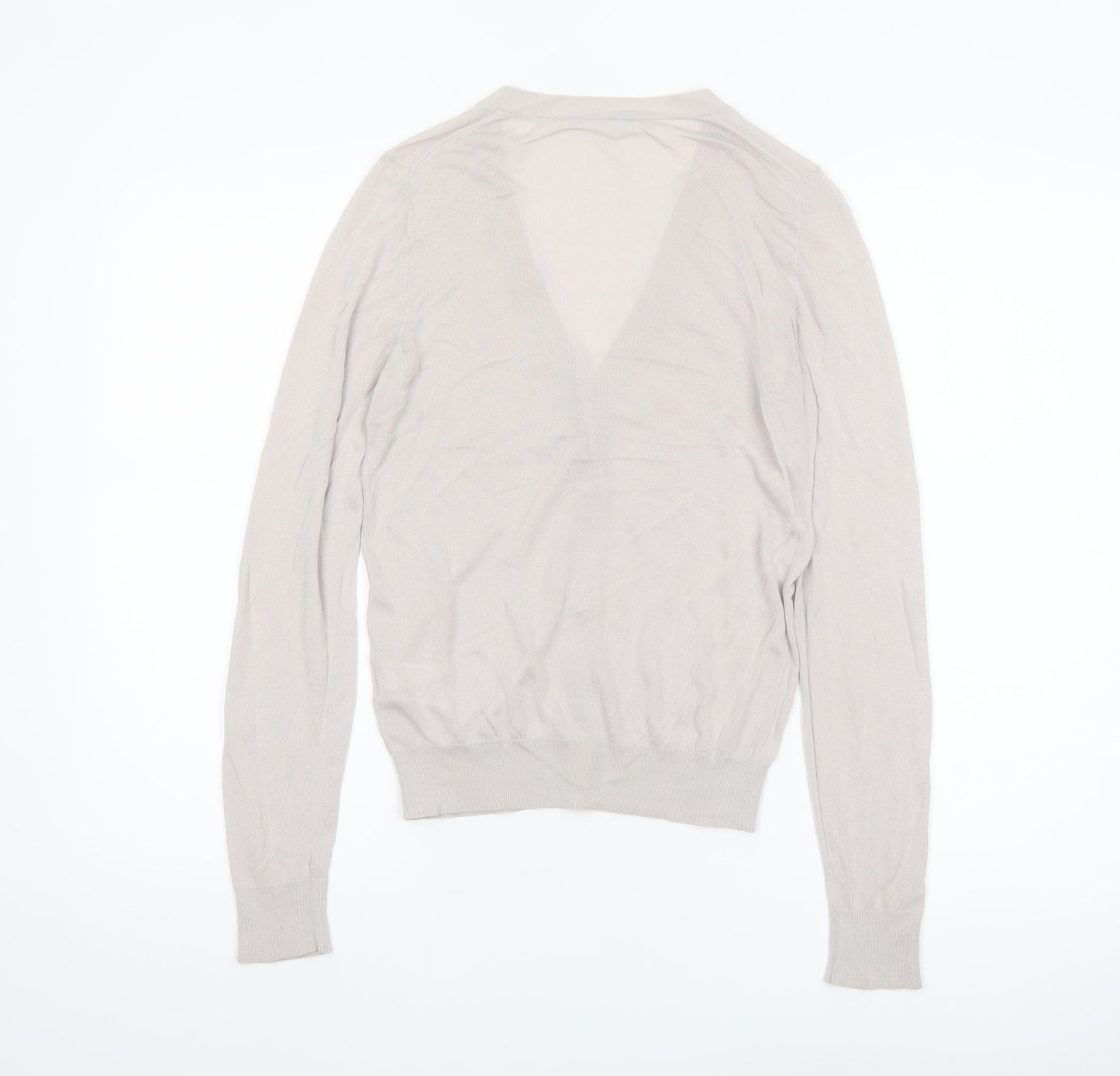 Uniqlo Women Beige V-Neck Button Cardigan M Lightweight Knit