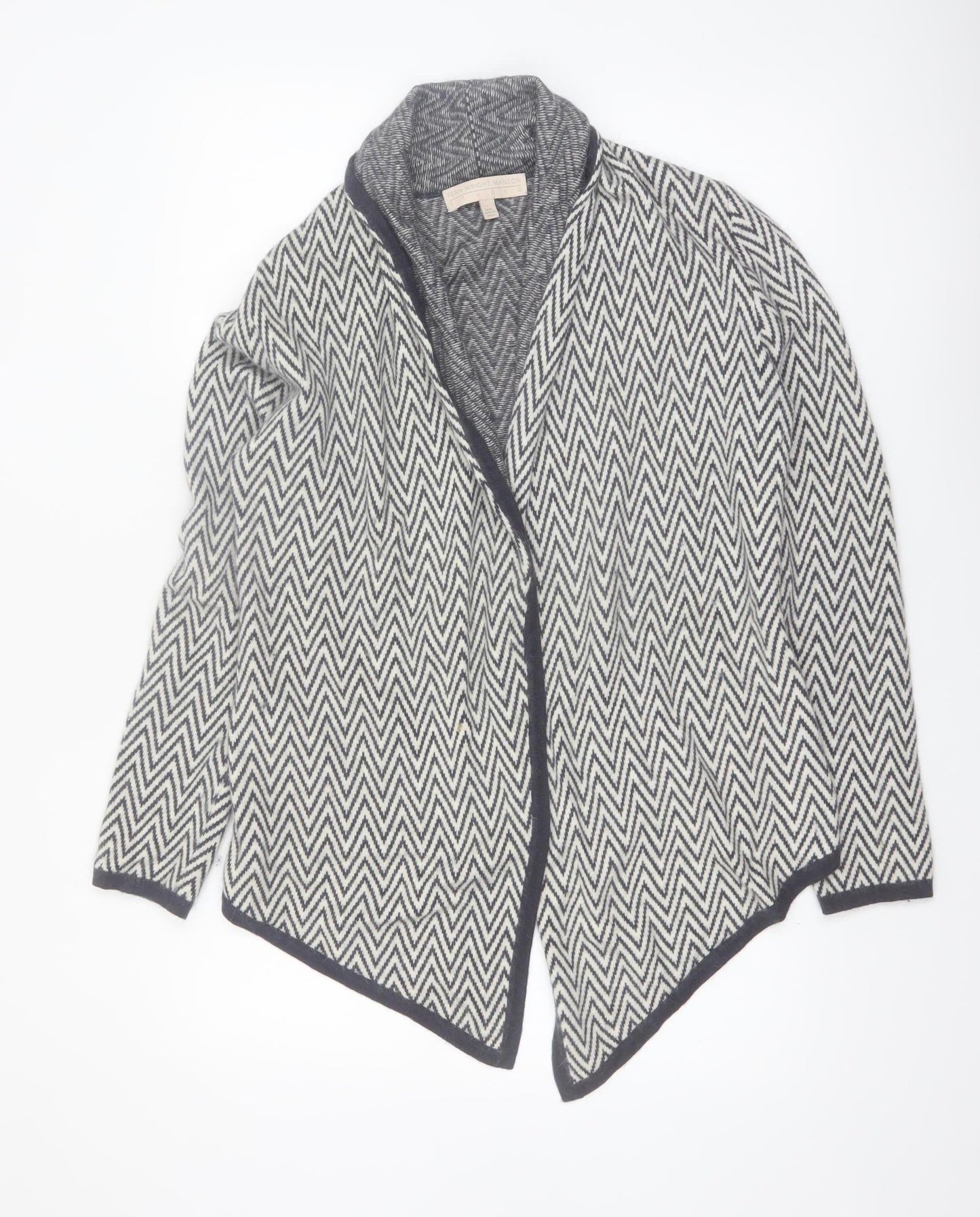 Fenn Wright Manson Womens Grey L Angora Knit Open Cardigan