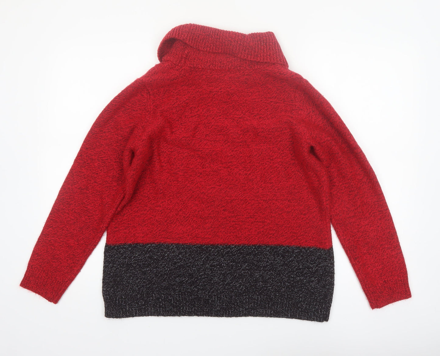 Karen Scott Women Red Roll Neck Cable-Knit Jumper L