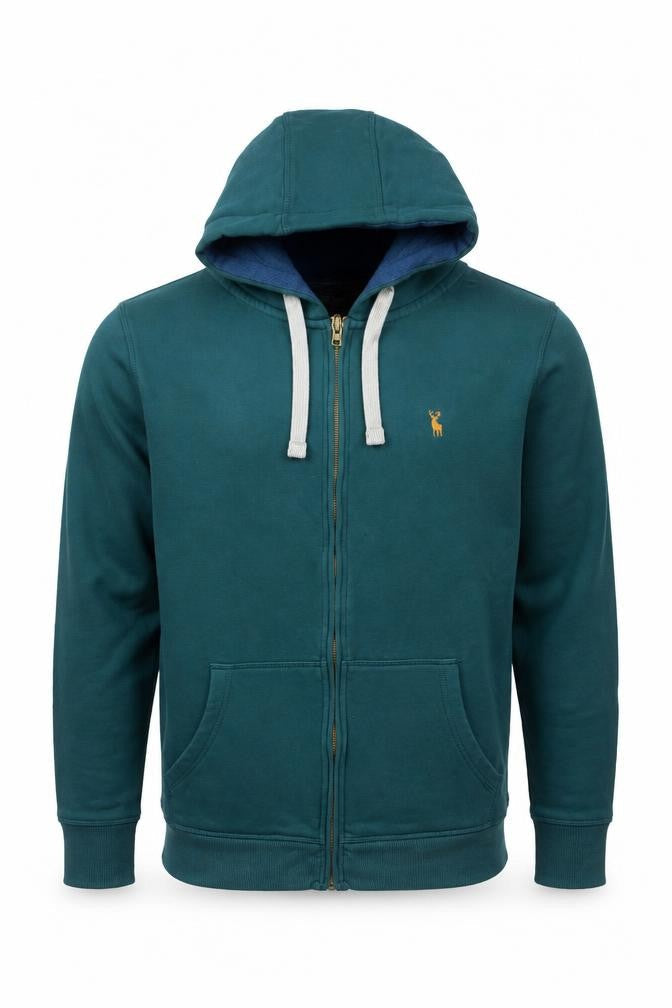 PG Field Men's Green Full Zip Hoodie M Regular Fit
