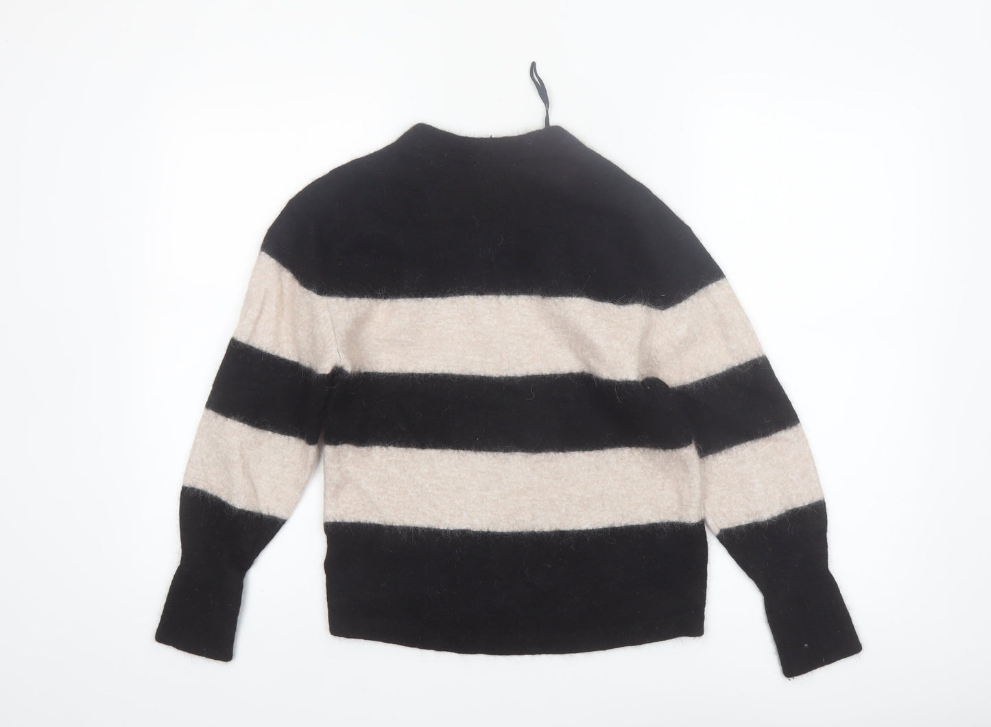 & Other Stories Women Black Beige Striped Alpaca Blend Jumper XS
