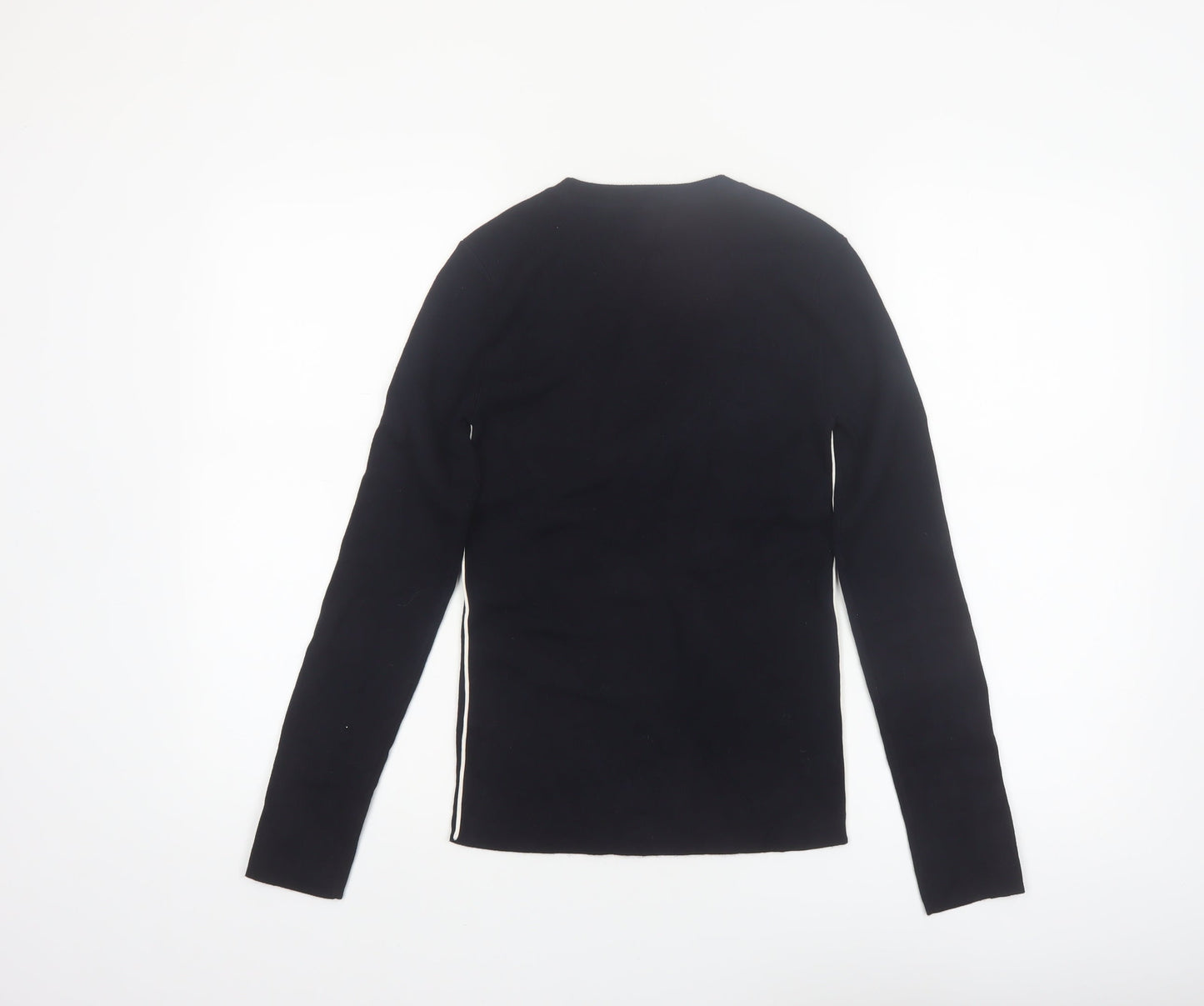 Marks and Spencer Women Black Size 8 Crew Neck Long Sleeve Pullover Jumper