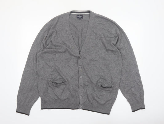 Marks and Spencer Blue Harbour Men’s Grey Cotton Button Cardigan XL