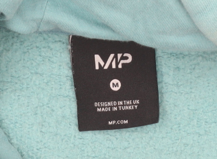 MP Men's Blue Pullover Hoodie M Regular Fit Fleece Logo