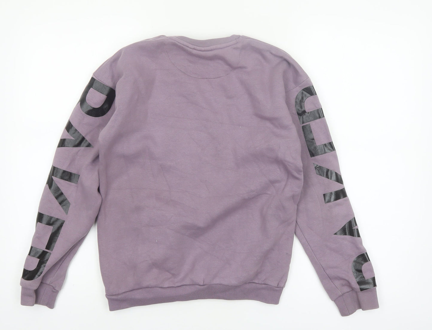 Ted Baker Boys Purple Logo Sweatshirt 12 Years Crew Neck Fleece Cotton Blend