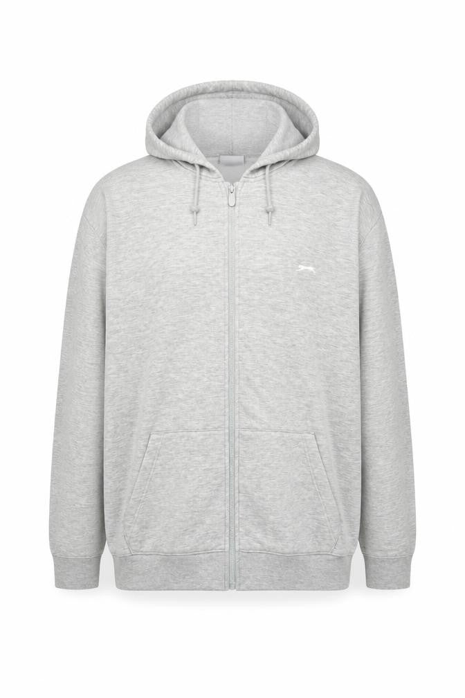Slazenger Mens Grey 2XL Full Zip Fleece Hoodie