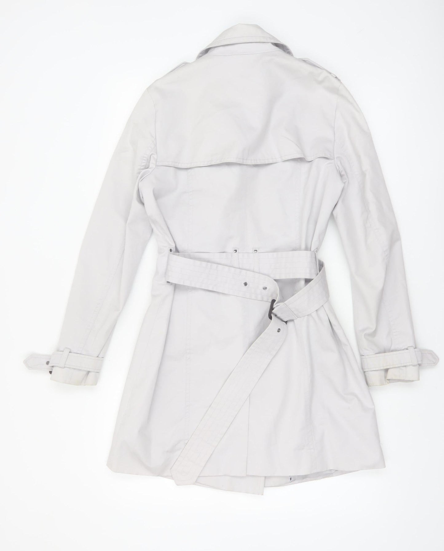 Esprit Women's Beige Trench Coat Size 8 Belted Classic Mid-Length