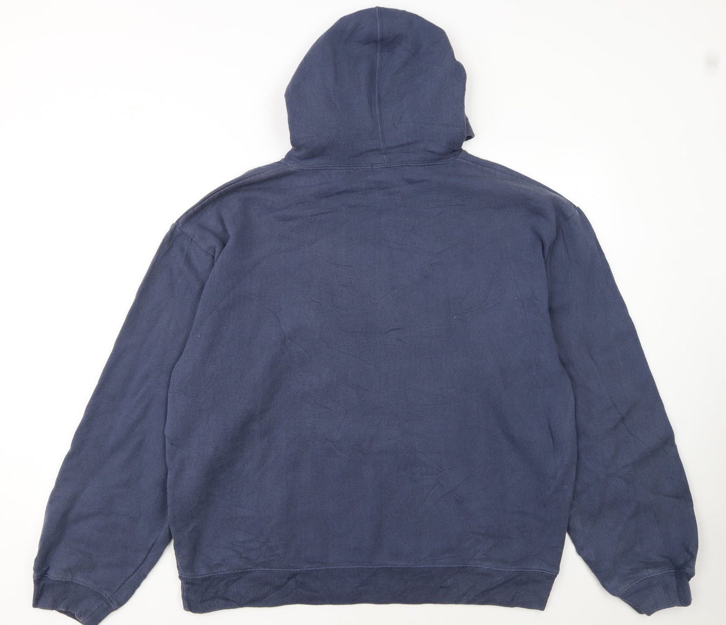 GAP Mens Blue Pullover Hoodie L Fleece Logo Sweatshirt
