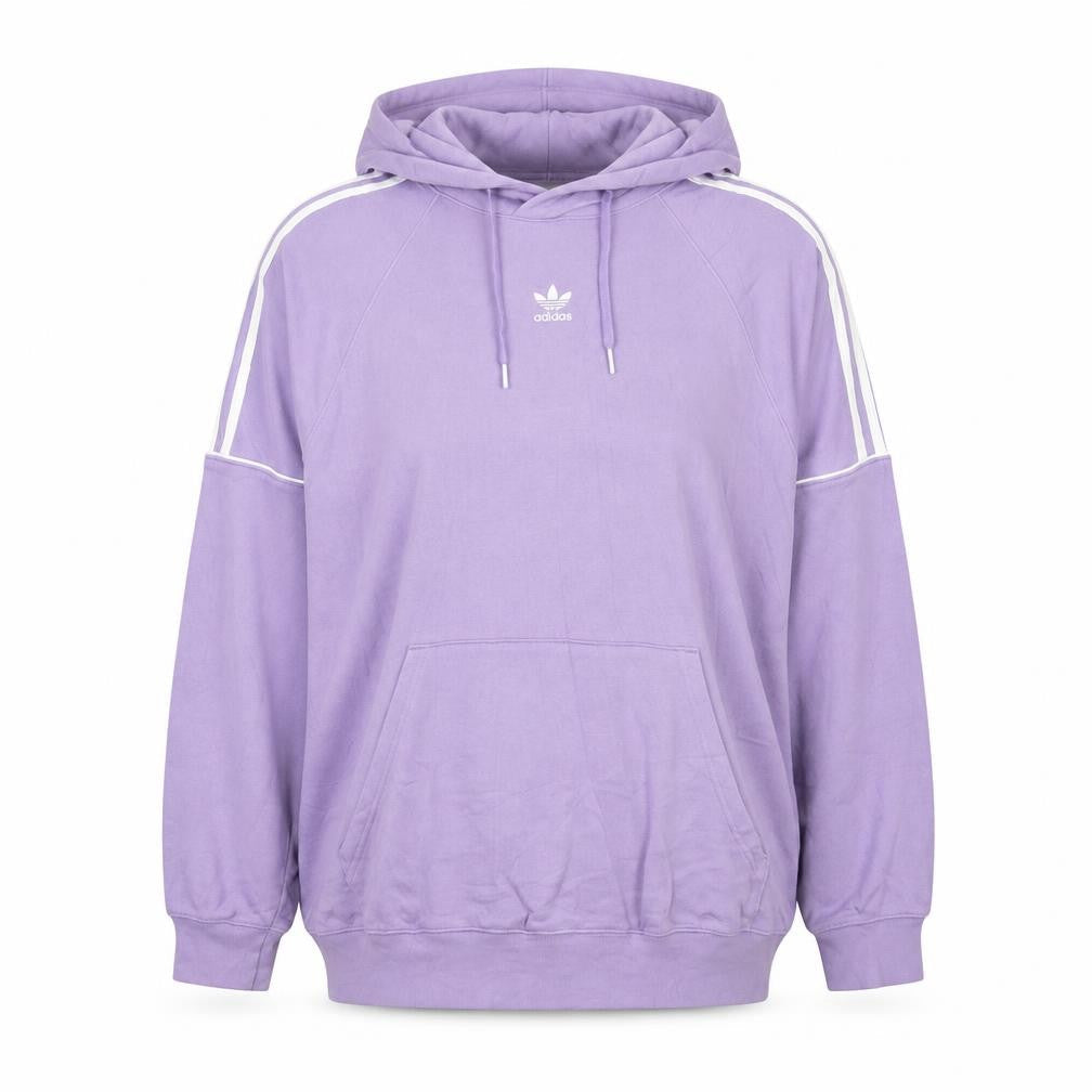 Adidas Women Purple XL Pullover Hoodie with White Stripes