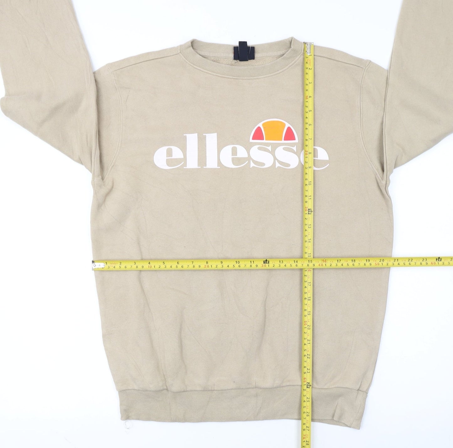 Ellesse Men's Beige Logo Pullover Sweatshirt Size M
