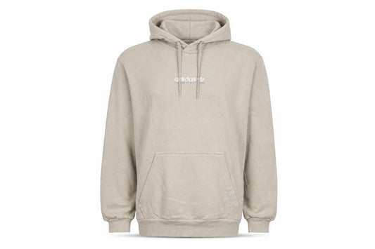 Adidas Mens Beige Hoodie Large Pullover Cotton Blend Classic Style