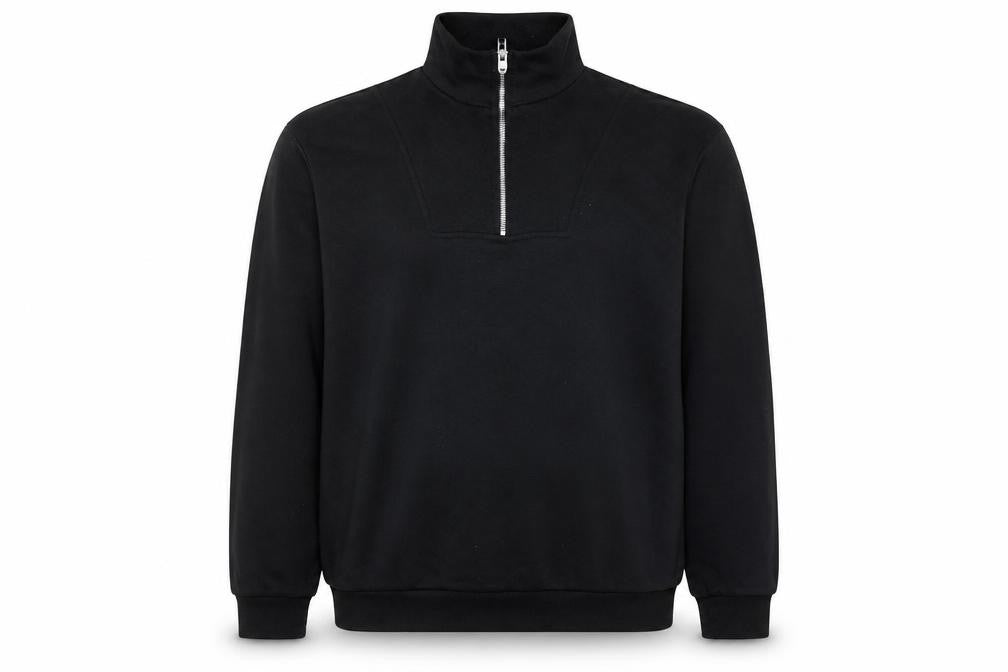 boohooMAN Men’s Black Small 1/2 Zip High Neck Pullover Sweatshirt