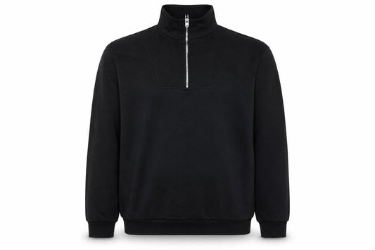 boohooMAN Men’s Black Small 1/2 Zip High Neck Pullover Sweatshirt