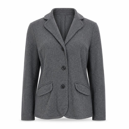 Lands' End Women's Grey Wool Knit Blazer Jacket Size S