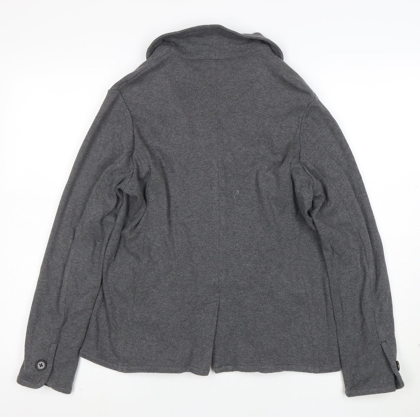 Lands' End Women's Grey Wool Knit Blazer Jacket Size S