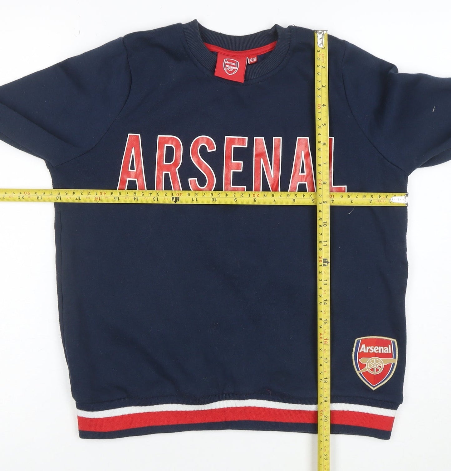 Arsenal Boys Navy Sweatshirt 12-13 Years Pullover Cotton Blend Crew Neck