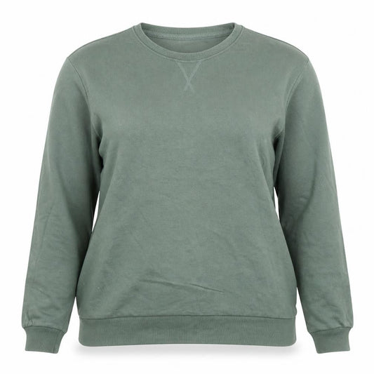 Zudio Women Green Cotton Blend Pullover Sweatshirt Size L