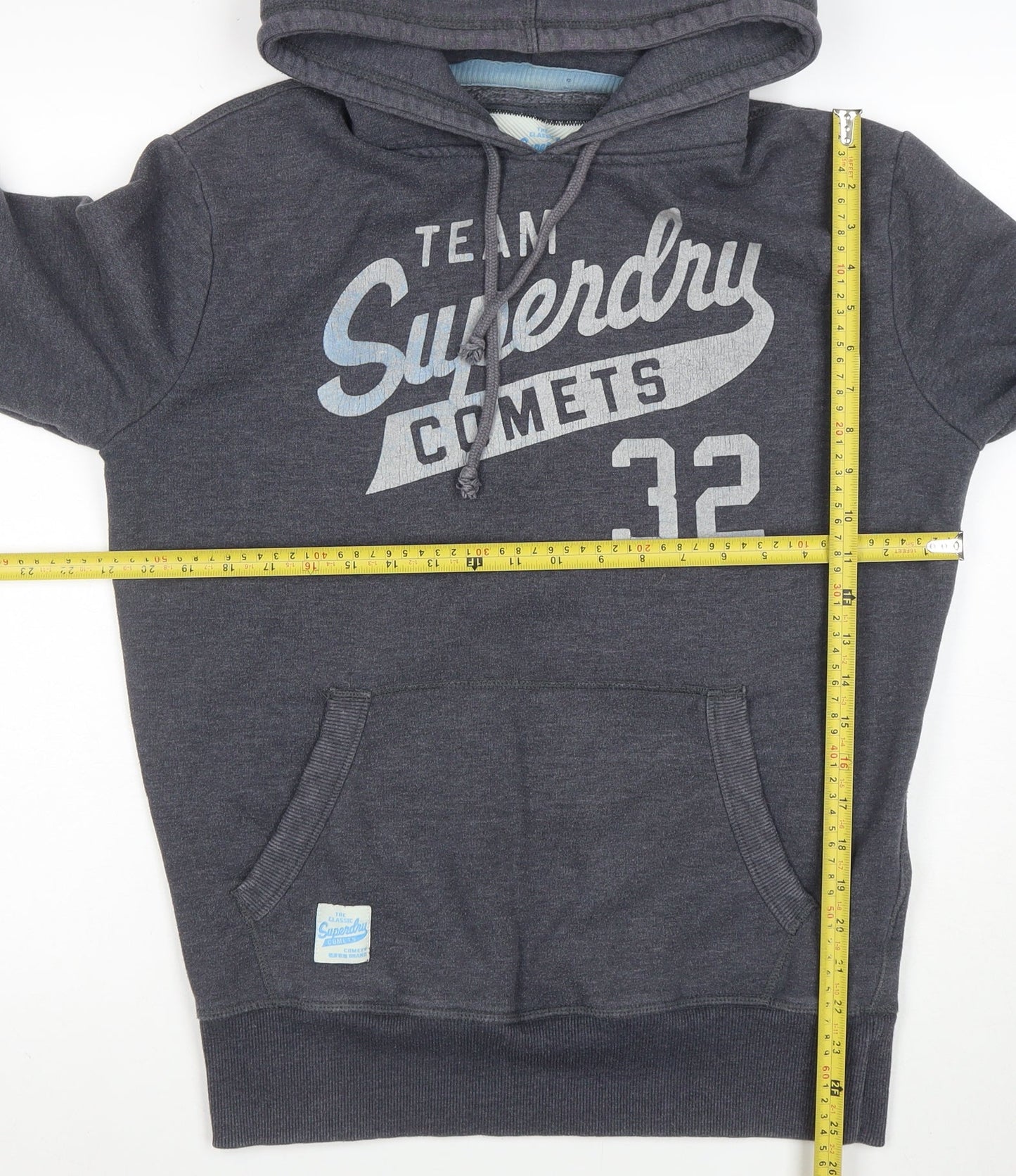 Superdry Mens Grey Medium Pullover Hoodie Team Comets Graphic