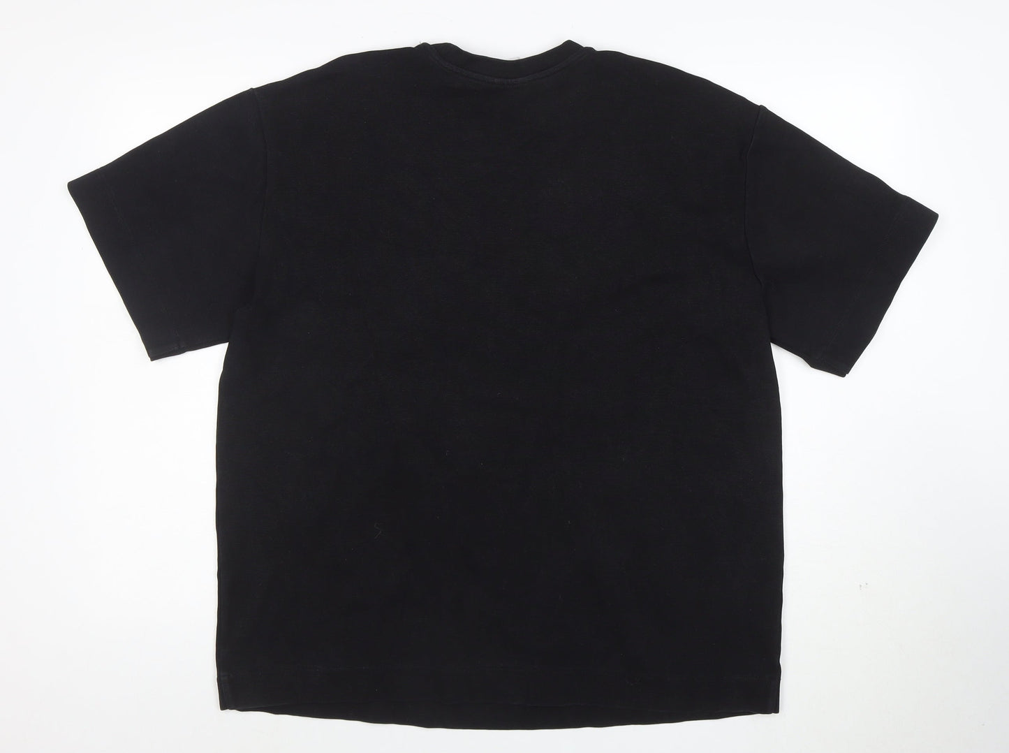 ZARA Men's Black Short Sleeve Crew Neck Cotton T-Shirt Size M