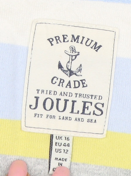 Joules Womens Multicoloured Size 16 Striped Cotton Long Sleeve T-Shirt
