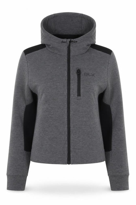 DLX Athletic Women's Grey Full Zip Hoodie XL Hooded Sportswear