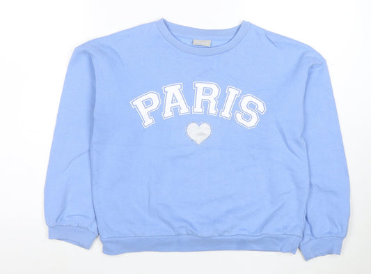 Girl2Girl Girls Blue Paris Sweatshirt 12 Years Pullover Crew Neck
