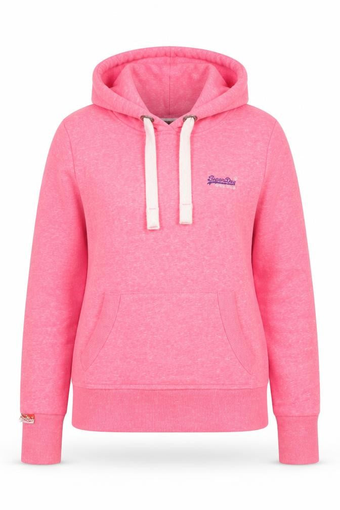 Superdry Women Pink Pullover Hoodie Small Orange Label Casual Style