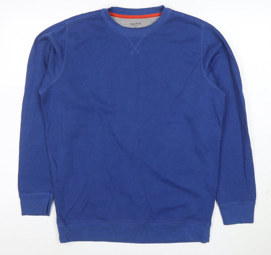 James Pringle Men Blue Medium Pullover Crew Neck Sweatshirt