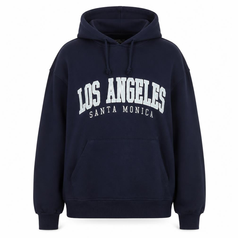 Stradivarius Womens Navy Blue Los Angeles Pullover Hoodie Size M