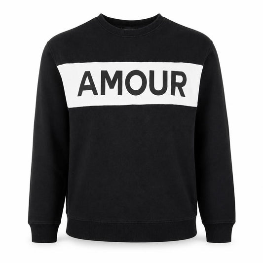 New Look Womens Black Sweatshirt Size S Amour Graphic Pullover