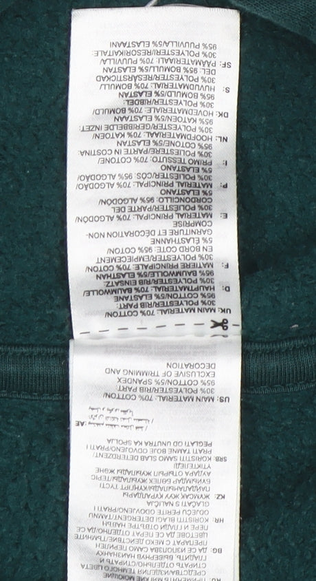 Reebok Unisex Green 2XL Pullover Hoodie Sweatshirt Cotton Blend