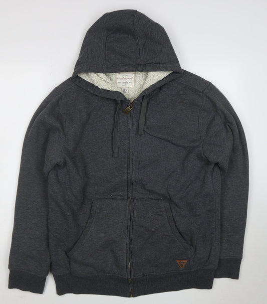 Weatherproof Vintage Men's Grey Full Zip Fleece Lined Hoodie L