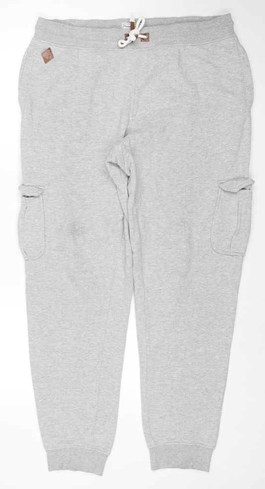 Livergy Men's Grey Jogger Sweatpants L Regular Fit with Pockets