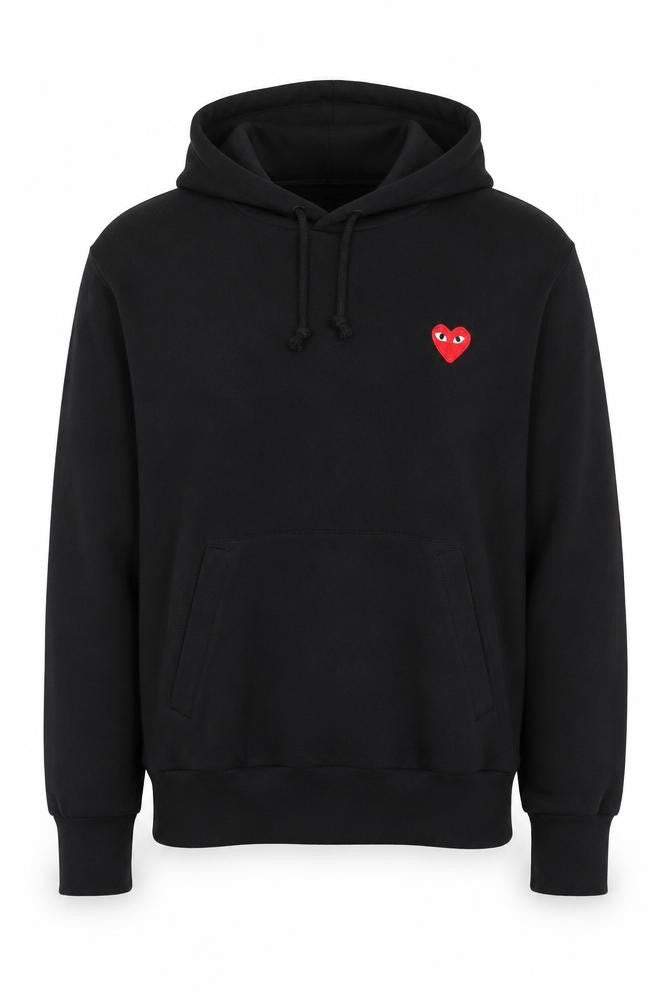 Comme des Garçons Play Men's Black Pullover Hoodie S with Heart Logo