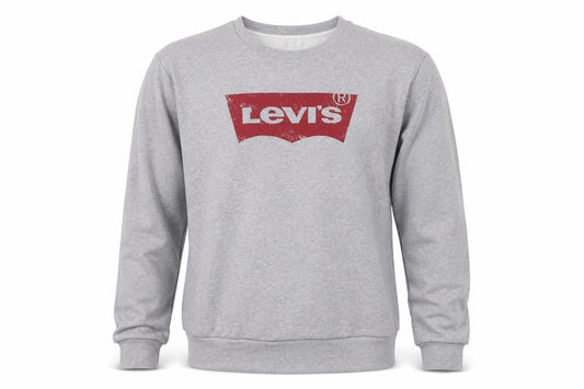 Levi's Men's Grey Logo Crew Neck Sweatshirt Size M