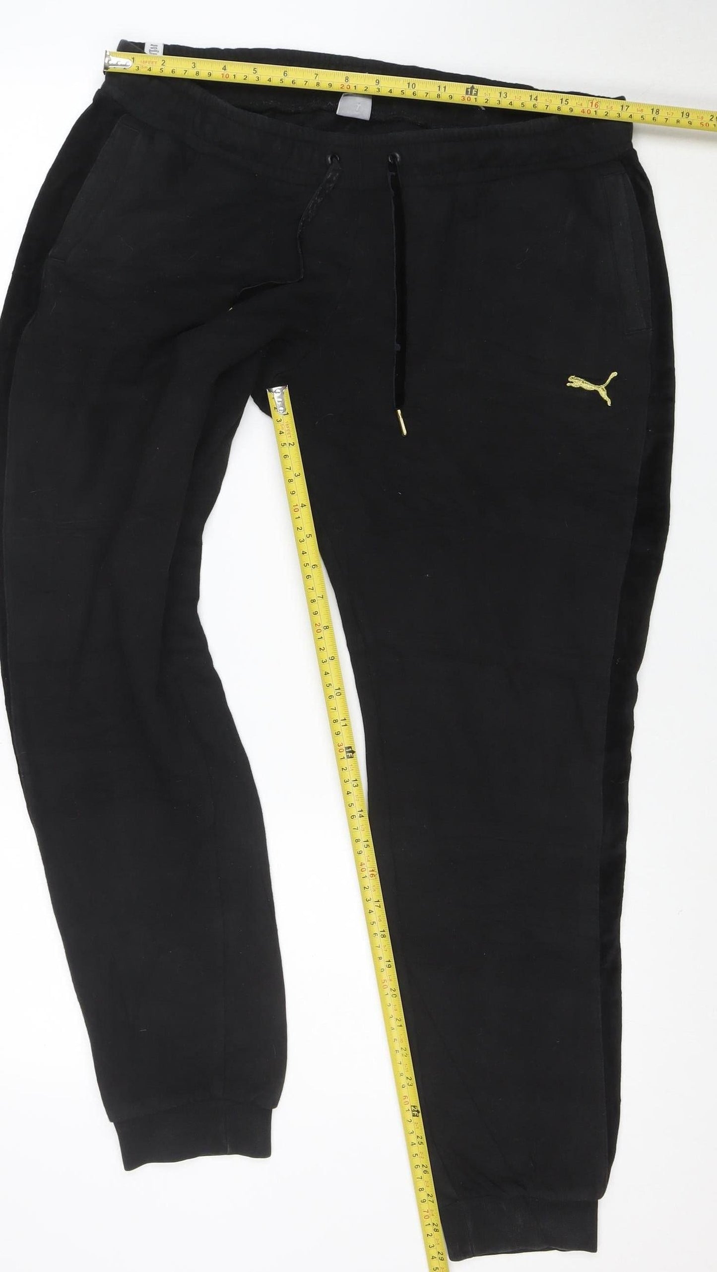Puma Women Black XL Jogger Activewear Trousers with Drawstring Waist