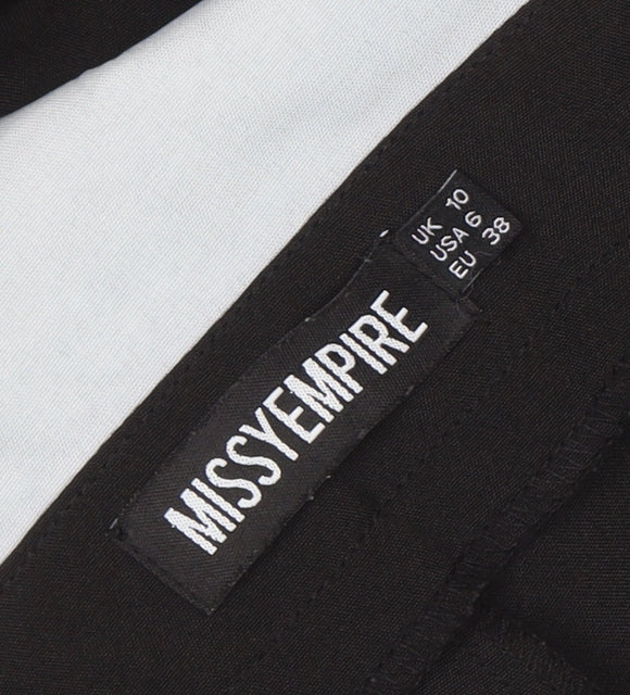 MissyEmpire Women's Black Wide-Leg Crepe Trousers Size 10