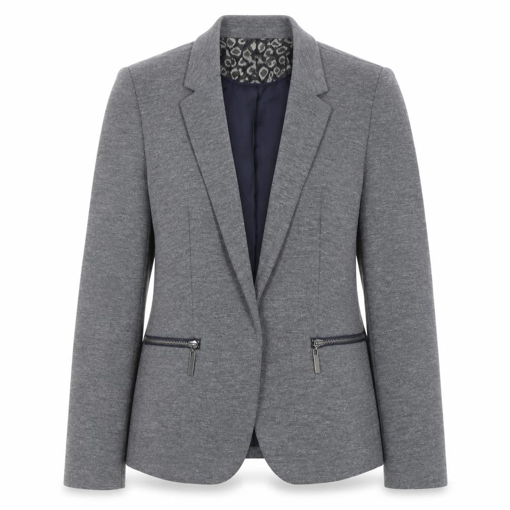 Next Women Grey Size 10 Tailored Suit Jacket Blazer Classic Fit