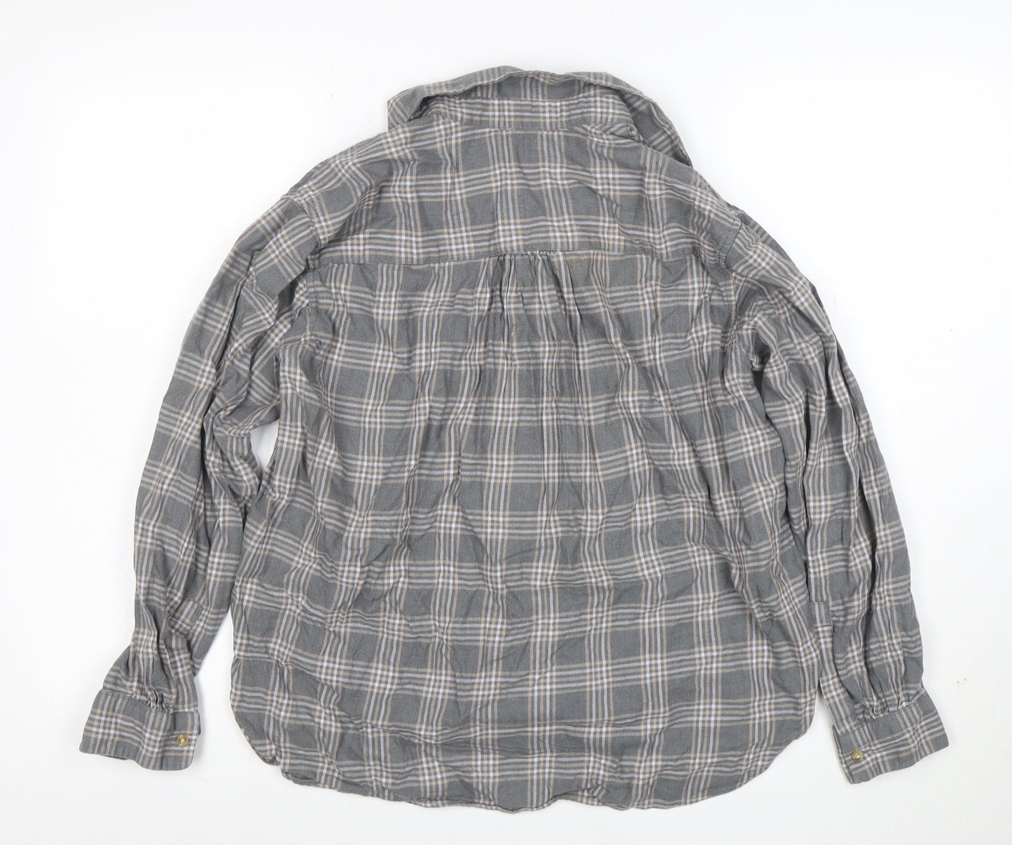 Uniqlo Men's Grey Check Button-Up Casual Shirt Size M