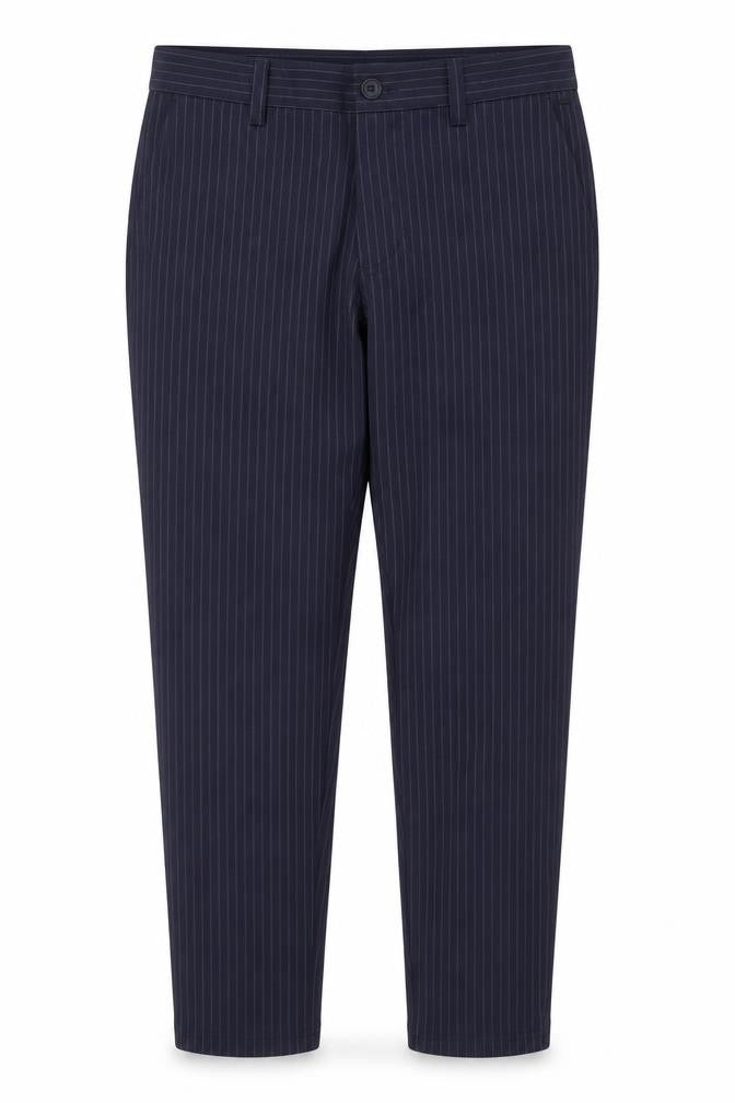 Only & Sons Womens Blue Pinstripe Slim Fit Chino Trousers L