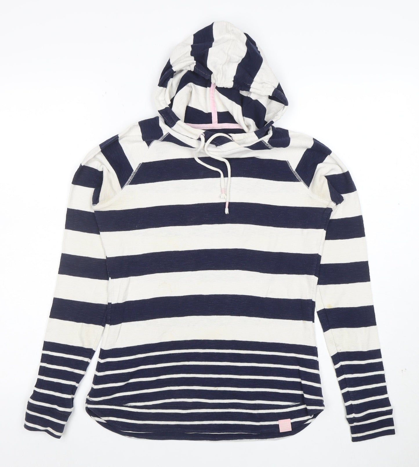 Joules Women's Navy Stripe Cotton Hoodie UK 8 Long Sleeve Casual