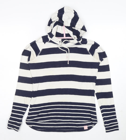 Joules Women's Navy Stripe Cotton Hoodie UK 8 Long Sleeve Casual