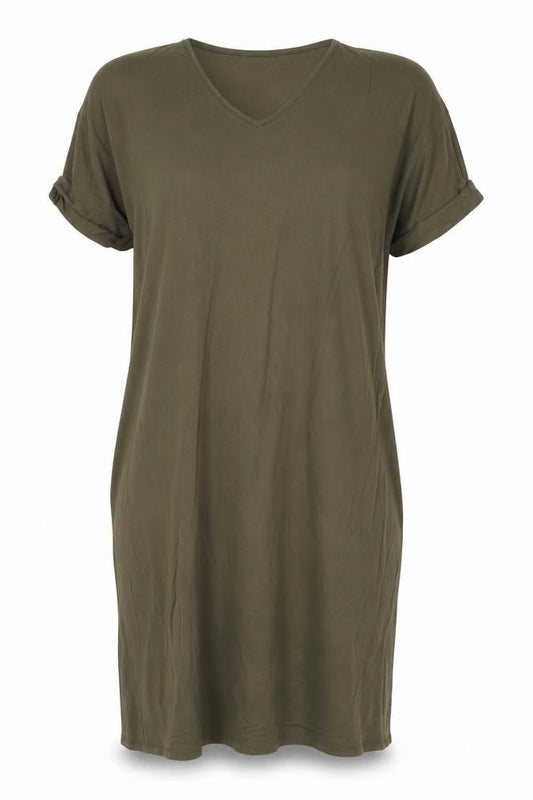 Pieces Women’s Green T-Shirt Dress Medium Jersey Casual