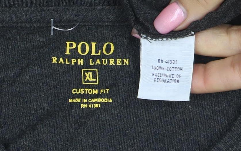 Ralph Lauren Polo Men's Black Long Sleeve Custom Fit T-Shirt XL