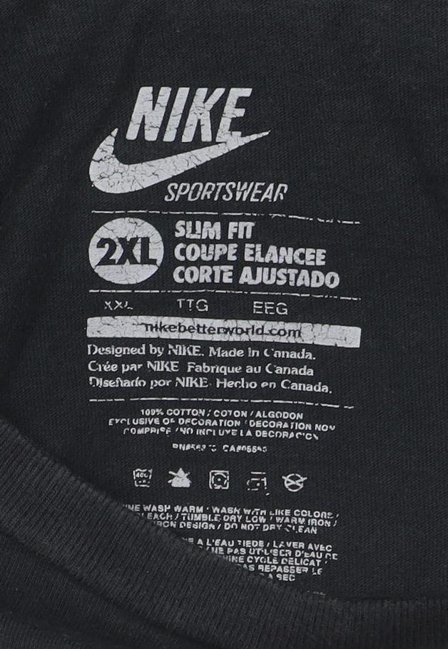 Nike Mens Black 2XL Slim Fit Graphic Sports T-Shirt