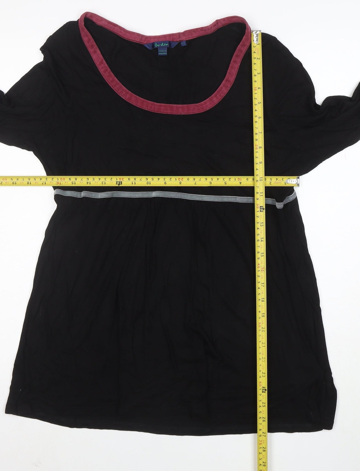 Boden Womens Black Long Sleeve Tunic Blouse Size 18