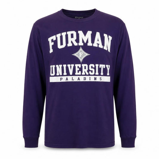 Champion Men's Purple Furman University Long Sleeve T-Shirt Size M