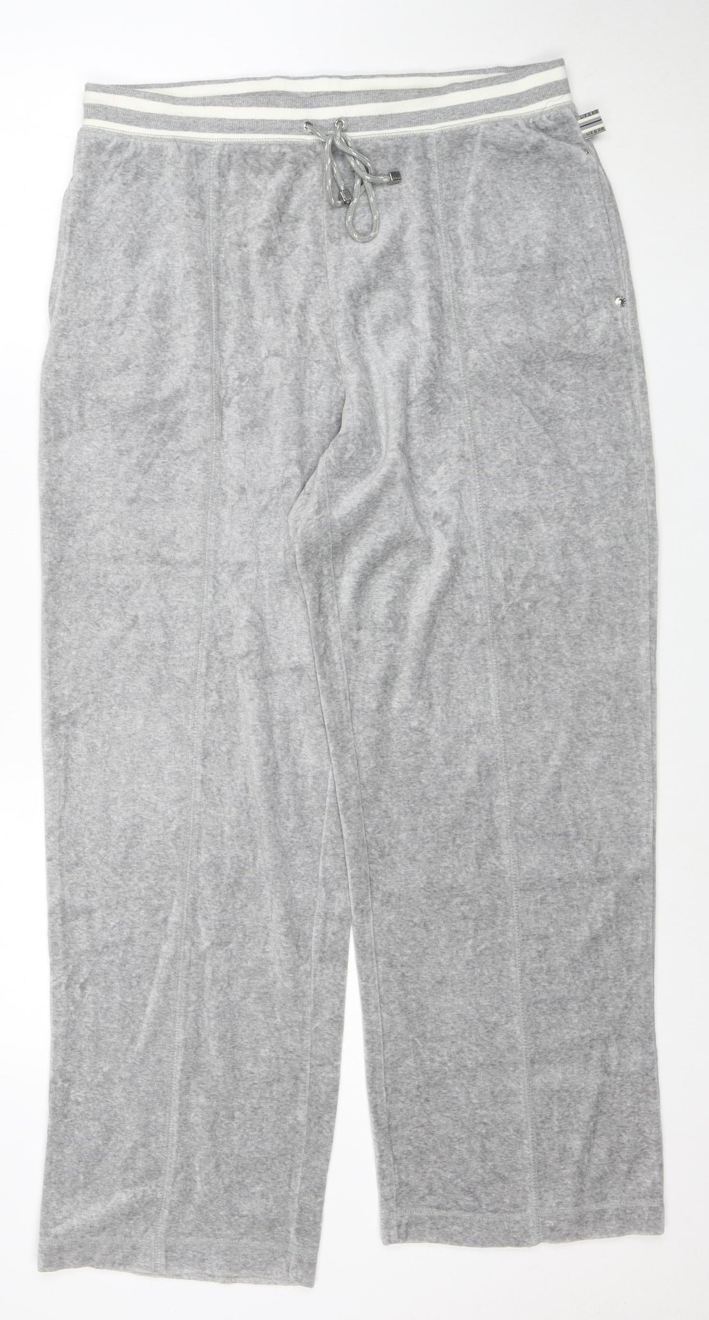 Liz Claiborne Women Petite Grey Cotton Blend Sweatpants L