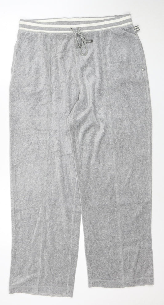 Liz Claiborne Women Petite Grey Cotton Blend Sweatpants L