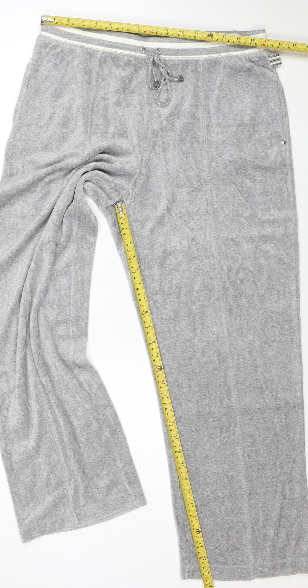 Liz Claiborne Women Petite Grey Cotton Blend Sweatpants L